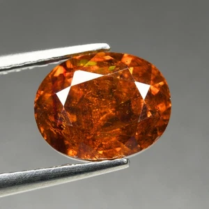 2.80 Ct Best Oval Cut 8.3 x 6.6 MM 100% Natural Orange Red Spain Sphalerite - Picture 1 of 5