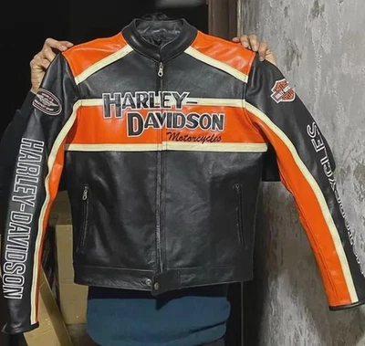 Harley-Davidson Men's Leather Motorcycle Jacket Cowhide Biker Victory Cruiser - Image 1 of 4