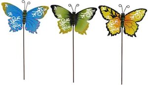 Butterfly Garden Stake Decorative Butterfly Yard Stake Set of 3