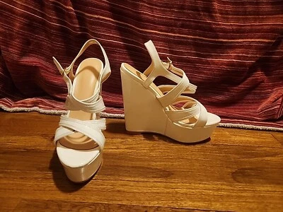 Zapatos de mujer talla 9 tacones estrechos blancos de 5 pulgadas  Foto 1 de 4
