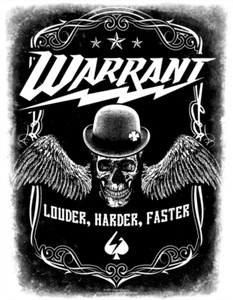 WARRANT louder harder faster 2021 GIANT BACK PATCH 36 x 29 cms OFFICIAL MERCH - Picture 1 of 3