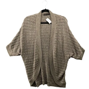 NWT The Limited Open Knit Cardigan Women XL Light Brown Open Cocoon Short Sleeve - Picture 1 of 9