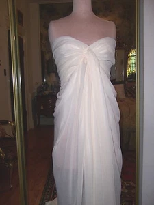 3.3yd CREAMY OFF WHITE TRANSLUCENT CRINCKLED GEORGETTE FABRIC DRESSY OR CASUAL - Picture 1 of 1