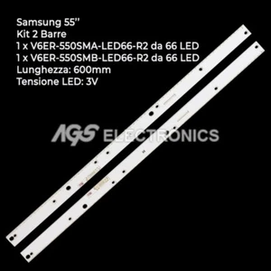 KIT 2 BARRES STRIP 66 TV LED SAMSUNG BN96-39595A BN96-39596A UE55KU UK55MU - Imagen 1 de 1
