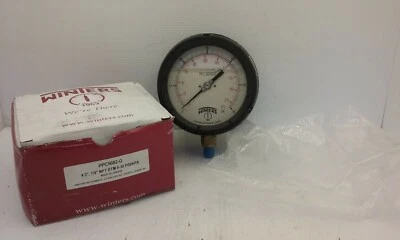 WINTERS PPC5082-G PROCESS PRESSURE GAUGE 4-1/2", 1/4" NPT 0-30 PSI/KPA BLACK NIB - Image 1 of 4