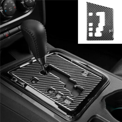 2Pcs For Dodge Challenger 2008-2014 Carbon Fiber Gear Shift Cover Trim Type A Foto 1 de 4