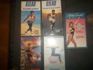Workout VHS Lot 90's Gilad Kathy Smith Cathe Aerobics Fitness - Picture 1 of 2