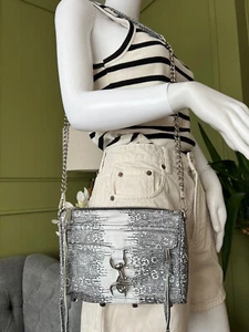 Rebecca Minkoff Shoulder Bag Mini Mac Genuine Leather Crossbody Bag Chain Strap - Picture 1 of 15