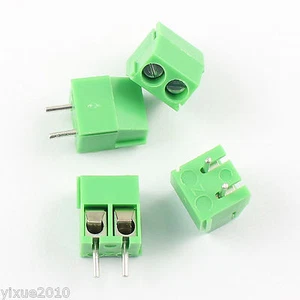 50 piezas conector de bloque de terminal de tornillo de 3,5 mm paso 2 pines de 2 vías pin recto de PCB - Imagen 1 de 7