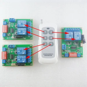 433Hz 5V RF Adjustable Delay timer Wireless Remote Control Relay Switch 1TX+3RX - Picture 1 of 8