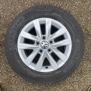 VW TRANSPORTER T5 CLAYTON 16" ALLOY WHEEL 7E0601025N & 7mm Goodyear 215/65/16C - Picture 1 of 13