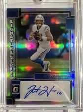 2022 Justin Herbert Panini Donruss Optic Signature Series Auto Silver Prizm 