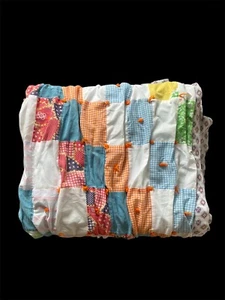 Vintage handgefertigt Patchwork Crazy QUILT maschinell zusammengesetzt Twin Cottage Bauernhaus - Bild 1 von 7