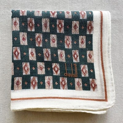 Lenço masculino vintage xadrez geométrico clássico verde algodão bolso quadrado 20" - Imagem 1 de 3