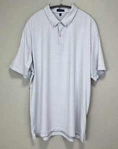 Camisa Polo Peter Millar Crown Artesanal Tech Para Hombre Talla XXL Blanca Rayas Elastizada - Imagen 1 de 10
