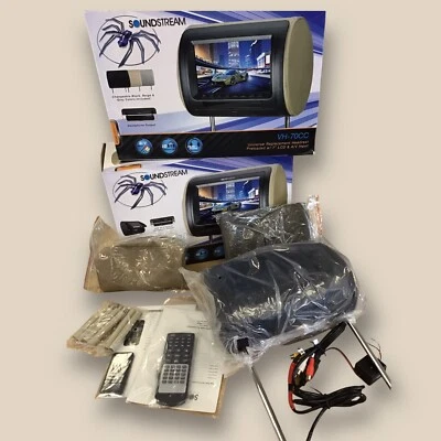 Soundstream VH-70CC Universal Headrest w/ 7" LCD & 3 Color Covers - Image 1 of 4