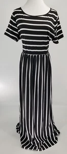 Nemidor Size US 16 Striped Maxi Dress w/ Pockets Elastic Waist New - Bild 1 von 4