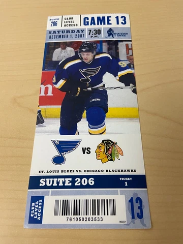 KEITH TKACHUK - 1000TH NHL CAREER GAME FULL HOCKEY TICKET STUB - ST. LOUIS BLUES Cover