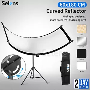 23"x 70" U-Shape Curved Light Reflector Lighting Diffuser 2M Stand Photo Studio - Picture 1 of 15