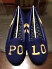 Ralph Lauren Womens Flannel Wool Slippers Shoes Size 6 Blue Royal Brand New !