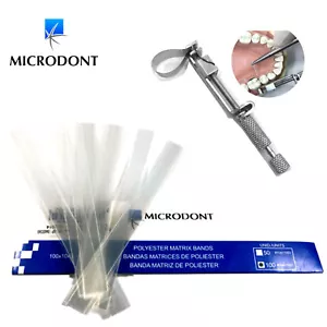Dental Transparent Polyester Strip Matrix Bands Contoured Matrices S.S Retainer - Picture 1 of 8