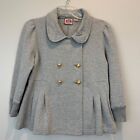 Juicy Couture Heathered Gray Knit Double Breasted Jacket with Peplum Size Small