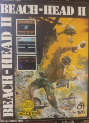 Beach-Head II (US Gold 1986) Commodore C64 (Tape, Box, Manual) working 8-bit - Bild 1 von 3