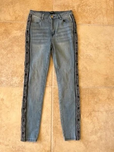 BEBE denim jeans size 28 logo side stripe - Picture 1 of 9