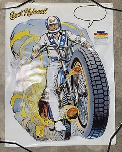 Rare Vintage 1977 Evel Knievel Super Hero Wall Buster Poster - Picture 1 of 5