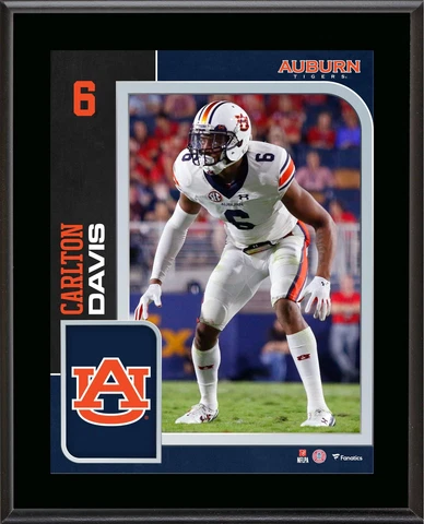 Carlton Davis Auburn Tigers 10.5' x 13' Sublimated Player Plaque Cover