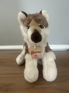 Trudi Bussi Wolf Plush Stuffed Animal 12” Long With Tail 8” Tall - Picture 1 of 8