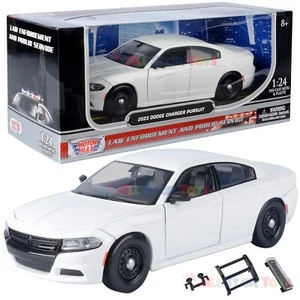 MOTORMAX 2023 DODGE CHARGER POLICE White Blank Builder Kit 1/24 Diecast 76810 - Picture 1 of 9