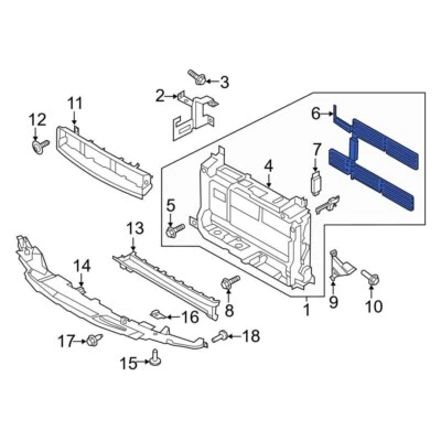 Ford EcoSport 2018-2022 Ford GN1Z8472A Front Radiator Shutter Assembly - Image 1 of 4