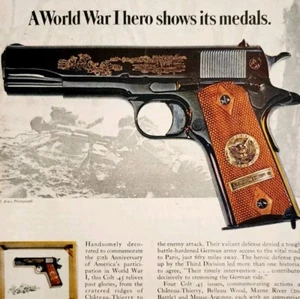 1968 Colt 45 Handgun WW1 Hero Anniversary Model Advertisement Hunting DWLL8 - Picture 1 of 2