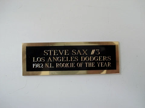 Steve Sax Baseball Card Plaque Nameplate Los Angeles Dodgers 1" X 3" Cover