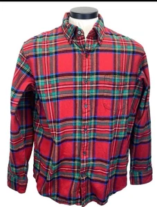 Lands’ End Herren Flanell Hemd XL rot weihnachten kariert Trachten Baumwolle NEU - Bild 1 von 6