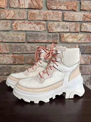Sorel Brex Cozy Lace Water-proof Boots in Nova Sand and Sea Salt 9.5 Tan Comfy - Image 1 of 4