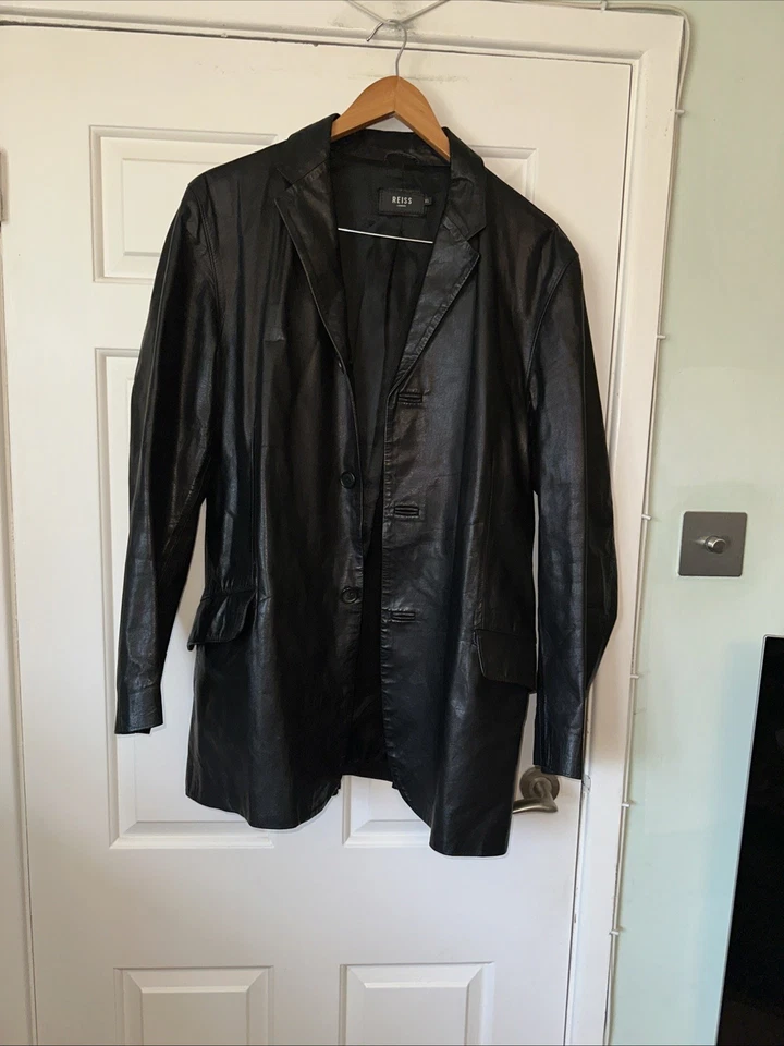 reiss leather jacket XL Great Con Few Small Scratches,hole In The Lining - Image 1 of 4