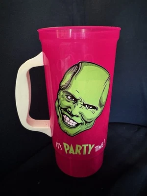 The Mask It’s Party Time Pink Plastic Handled Cup Coco Bongo Mexico Vintage - Image 1 of 4