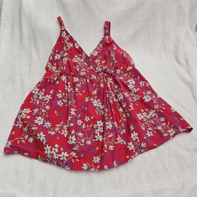 Motherhood Maternity Paisley Tunic Top Blouse Pink Purple Floral Print Size 1X - Image 1 of 4