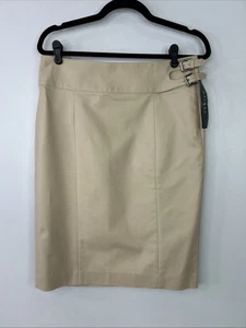Lauren Ralph Lauren Women’s 6 Classic Tan Khaki Buckle Pencil Skirt NWT - Picture 1 of 11