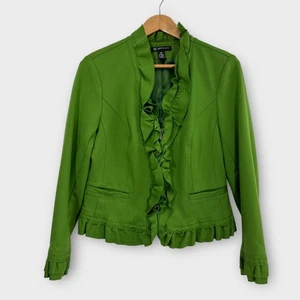 INC International Concepts Women’s Petite Medium PM Ruffle Trim Blazer Jacket - Picture 1 of 8