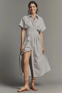 NWT Anthropologie The Tobie Button-Front Pleated Shirt Dress by Exquise Size XL - Bild 1 von 8