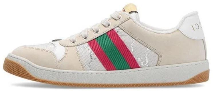 Size 11.5 - Gucci Screener White GG Lamé W