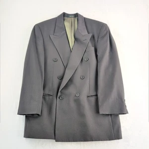 Bachrach Suit Jacket 100% Virgin Wool Men's 40W33R Double Breasted 23.5" Sleeves - Picture 1 of 10