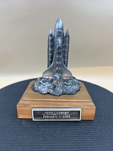 Statua in peltro NASA Columbia Space Shuttle Lancio Ricker FIRMATA 316/750 - Foto 1 di 9