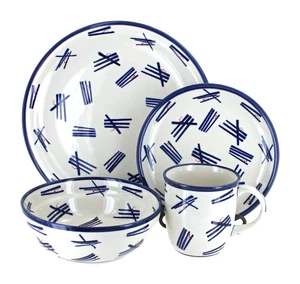 Blue Rose Polish Pottery Zoe 4 Piece Place Setting - Service for 1 - Picture 1 of 3