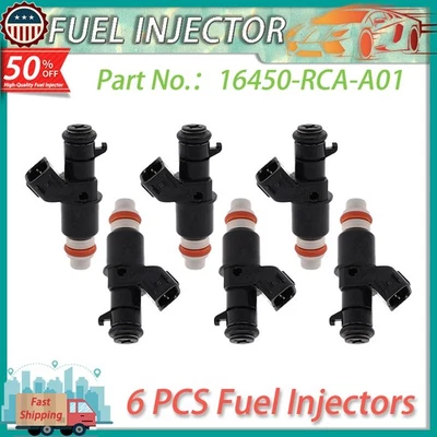16450-RCA-A01 6X INYECTORES DE COMBUSTIBLE GENUINOS OEM PARA HONDA ACURA MDX TL PILOTO DE ACUERDO Foto 1 de 4