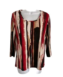 Easywear By Chico's Womens Stretchy Blouse Top Sz 1 (S) Shirt 3/4 Sleeve - Picture 1 of 3