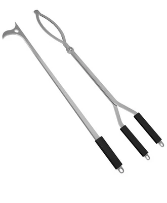 Juego de pinzas de fuego de 40", pinzas de chimenea de acero inoxidable para troncos... Foto 1 de 4